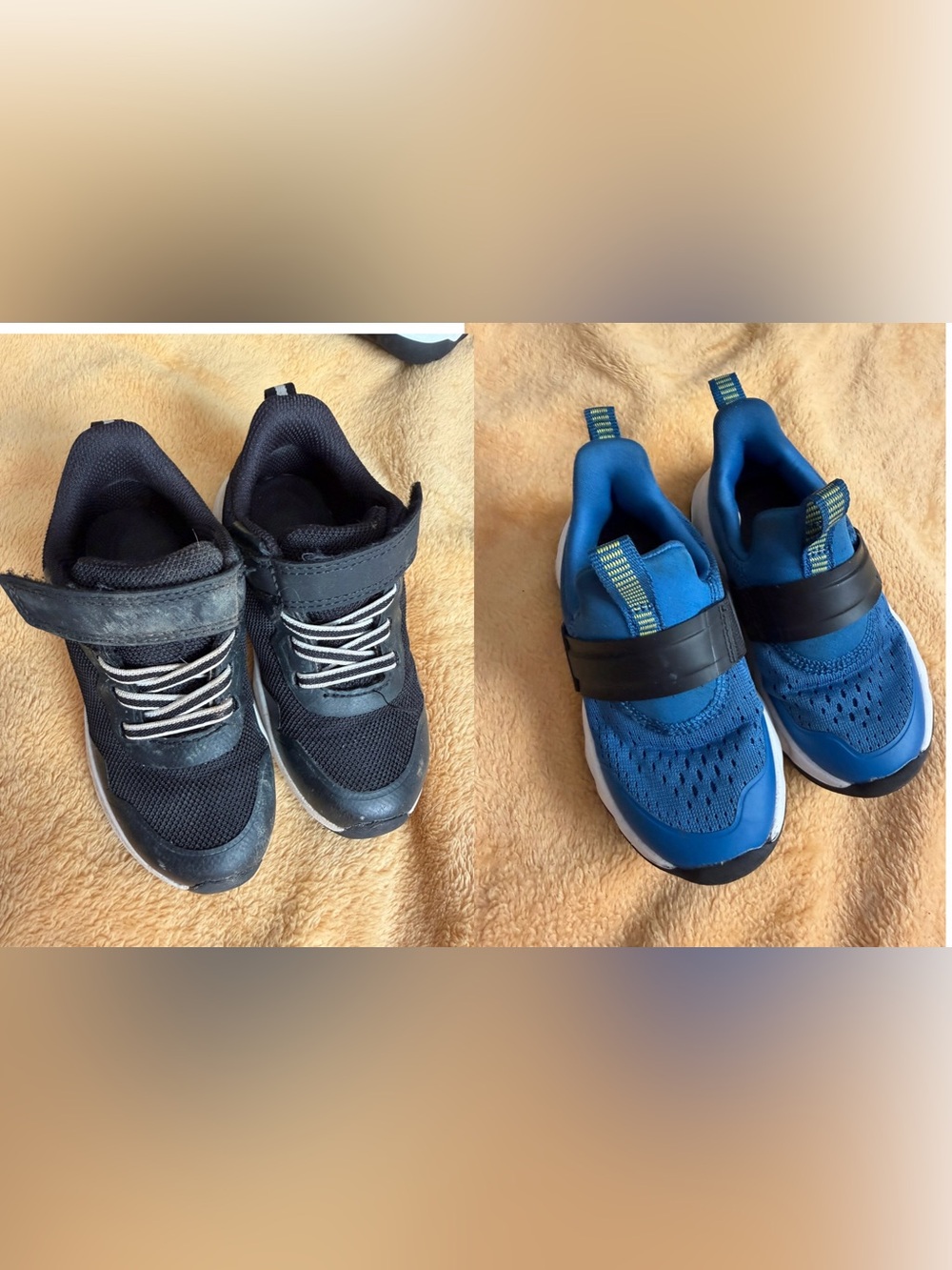 2 pairs of toddler boy tennis shoes - blue and black toddler size 8
